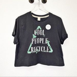 New Recycled Threads Cool People Recycle Crop Tee
